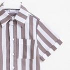Рубашка для мальчика MINAKU: Cotton collection, цвет коричневый/белый, рост 98 см - Фото 6