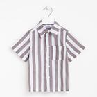 Рубашка для мальчика MINAKU: Cotton collection, цвет коричневый/белый, рост 98 см - Фото 5