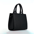 Сумка женская тоут TEXTURA на молнии, 25×12×22 см, чёрный - Фото 4