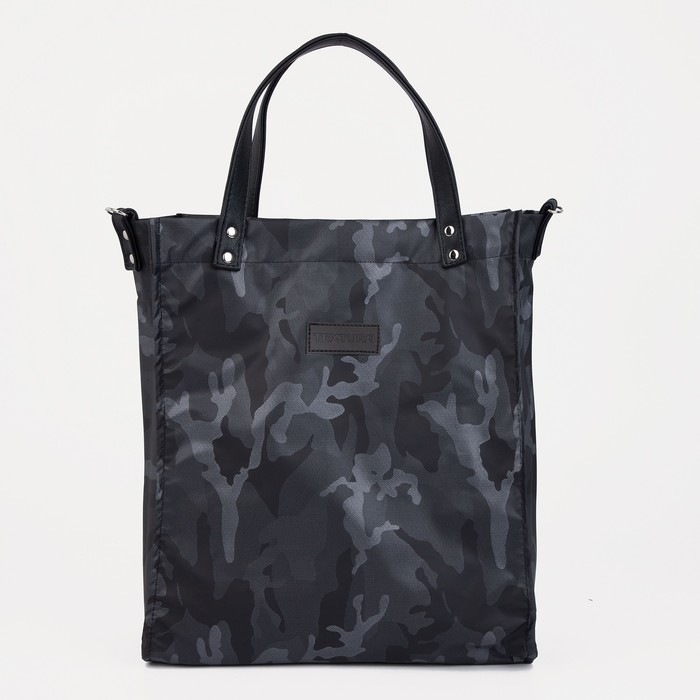 Сумка-тоут на молнии, цвет серый - Фото 1