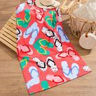 Полотенце «Розовые сандалии», 70×140 см, велюр, махра 350 г/м², 100% хлопок - Фото 1