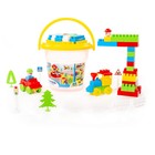 Конструктор «Строитель» 84 эл в ведре с крышкой - Фото 4