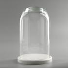 Стеклянный купол-клош на деревянной подставке «Венсан», 25×15 см, белый - Фото 1