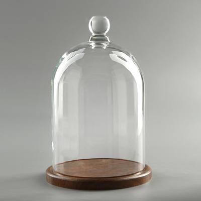 Стеклянный купол-клош с шариком на подставке «Родрик», 27×15 см, коричневый