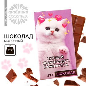Шоколад молочный «Скушай шоколадку», 27 г.