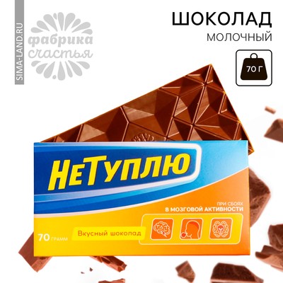 Шоколад молочный «Не туплю», 70 г.