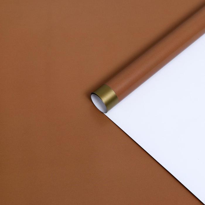 Бумага упаковочная глянцевая "Золотая полоса", кремовый, 70 х 100 см, 2 листа - Фото 1