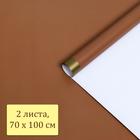 Бумага упаковочная глянцевая "Золотая полоса", кремовый, 70 х 100 см, 2 листа - Фото 4