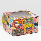 Упаковка на 4 капкейков с окном "Хиппи", 16 х 16 х 10 см (комплект 5 шт) - фото 21276083