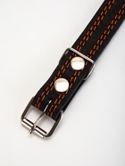 Ошейник кожаный усиленный капроном с полукольцом, 55×2.5 см, ОШ 27-53 см, чёрный - Фото 11