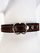 Ошейник кожаный усиленный капроном с полукольцом, 55×2.5 см, ОШ 27-53 см, чёрный - Фото 13