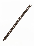 Ошейник кожаный усиленный капроном с полукольцом, 55×2.5 см, ОШ 27-53 см, чёрный - Фото 5