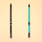 Ошейник кожаный усиленный капроном с полукольцом, 55×2.5 см, ОШ 27-53 см, чёрный - Фото 6