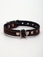 Ошейник кожаный усиленный капроном с полукольцом, 55×2.5 см, ОШ 27-53 см, чёрный - Фото 8