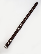 Ошейник кожаный усиленный капроном с полукольцом, 55×2.5 см, ОШ 27-53 см, чёрный - Фото 9