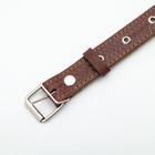 Ошейник комбинированный безразмерный, кожа/брезент, 60×3 см, ОШ 30-57 см, коричневый/зелёный - Фото 4