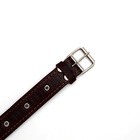 Ошейник кожаный тисненый на фетре, безразмерный, 64 х 3,5 см, ОШ 31-60 см, коричневый - Фото 6