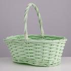 Корзина плетёная, ива, 30×21×12×25 см, светло-салатовый - Фото 1