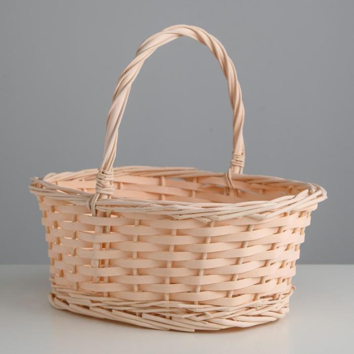 Корзина плетёная «Нежность», ива, св. персиковый - Фото 1