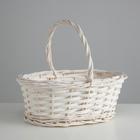 Корзина плетёная Laura, ива, 30×21×12×25 см, белый - Фото 1