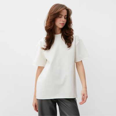 Футболка женская MINAKU OVERSIZE FIT, экрю, размер 46