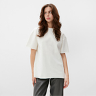 Футболка женская MINAKU OVERSIZE FIT: цвет экрю, р-р 52 - Фото 2