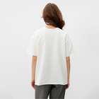 Футболка женская MINAKU OVERSIZE FIT: цвет экрю, р-р 54 - Фото 4