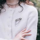 Брошь «Цепочка» крупные звенья, цвет белый в серебре - Фото 2