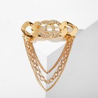 Брошь «Цепочка» крупные звенья, цвет белый в золоте - Фото 2