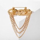 Брошь «Цепочка» крупные звенья, цвет белый в золоте - Фото 3