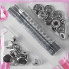 Кнопки установочные, Альфа (S-образные), d=13 мм, 6 шт., с установщиком, цвет серебряный - Фото 2