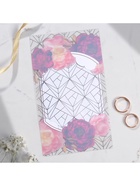 Приглашение на свадьбу с тиснением «Пионы», на пластике 5437226