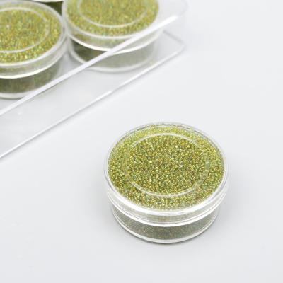 Микробисер стекло неоновый "Травянистый" набор 10 гр