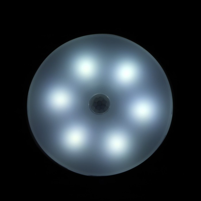 Светильник двухцветный с датчиком движ., 6 LED, 2,5 Вт, от аккум. бат., 3000К+6000К, белый - фото 1907241564