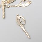 Декор для творчества металл "Красавица с косой" золото, стразы 3,5х1,2 см 5479926