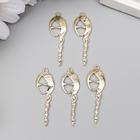 Декор для творчества металл "Красавица с косой" золото, стразы 3,5х1,2 см 5479926