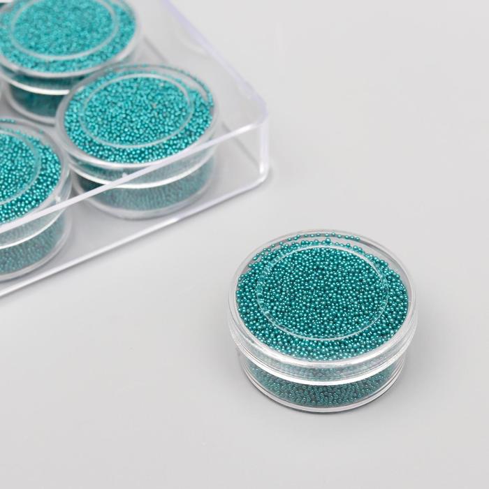 Микробисер стекло "Сине-зелёный" набор 10 гр - Фото 1