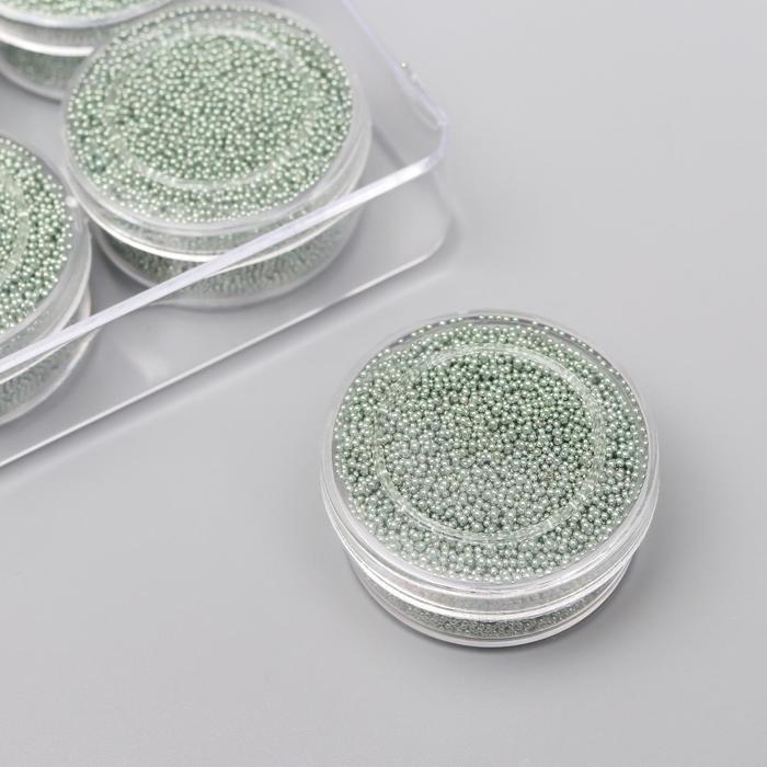 Микробисер стекло "Серо-зелёный" набор 10 гр - Фото 1