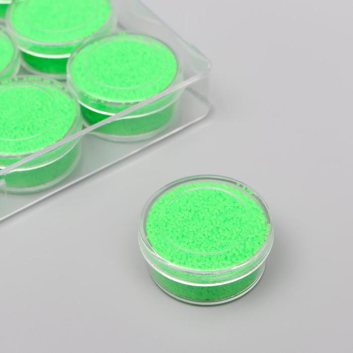 Микробисер стекло неоновый "Ярко-зелёный" набор 10 гр - Фото 1