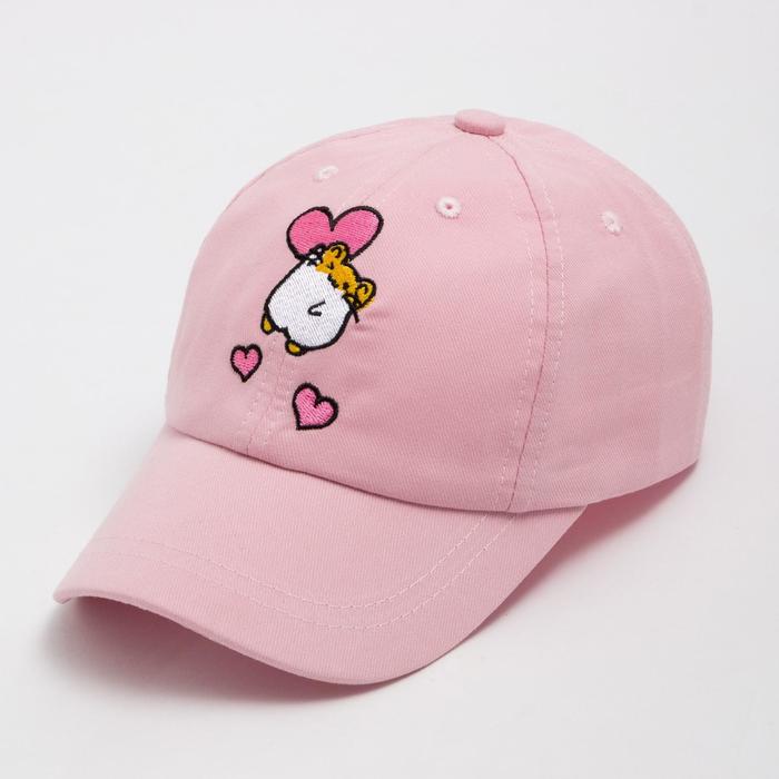 Кепка «Бейсболка» для девочки, цвет розовый, размер 48-52 - Фото 1