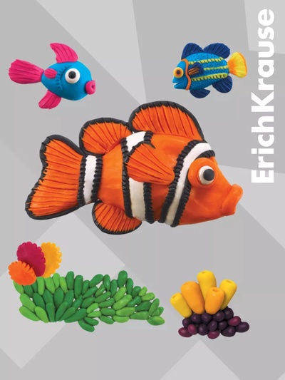 Пластилин ErichKrause Basic light pack, 6 цветов, 96 г, европодвес, в пакете