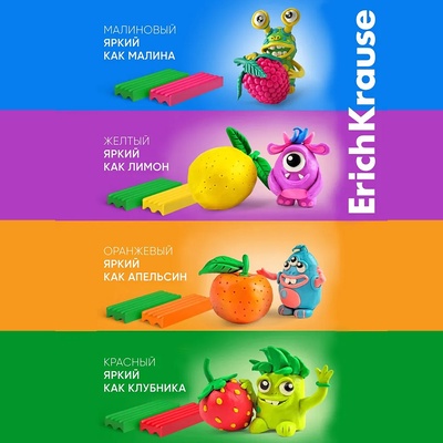 Пластилин ErichKrause Basic light pack, 12 цветов, 192 г, европодвес, в пакете