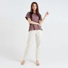 Футболка женская MINAKU REGULAR FIT: цвет коричневый, р-р 42 - фото 26598742