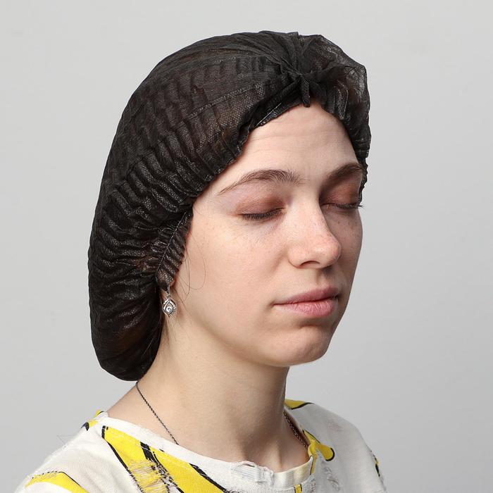 

Шапочка медицинские Шарлотта 10 гр/м2 черная р-р 54-65 см спандбонд 100 шт/уп