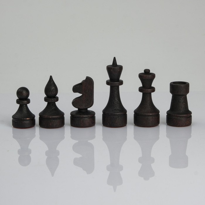 Шахматные фигуры из из массива бука, с бархатной подкладкой король h=7.5 см, пешка h=4.3 см - фото 1907241772
