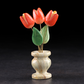 Сувенир Цветы "Тюльпаны"  (3 цветка) малые, без росписи,  11х8,5 см