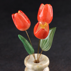 Сувенир Цветы "Тюльпаны"  (3 цветка) малые, без росписи,  11х8,5 см - фото 24453177