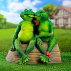 Садовая фигура "Лягушки на лодке" 30х23х29см - Фото 1