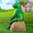 Садовая фигура "Лягушки на лодке" 30х23х29см - Фото 3