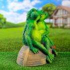 Садовая фигура "Лягушки на лодке" 30х23х29см - Фото 4